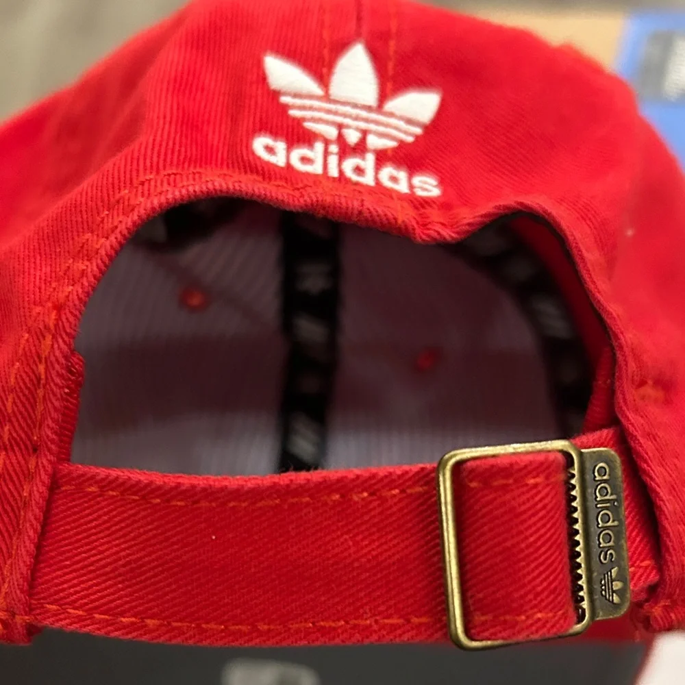 Adidas Originals Youth Red Trefoil Baseball Cap Adjustable Hat NEW